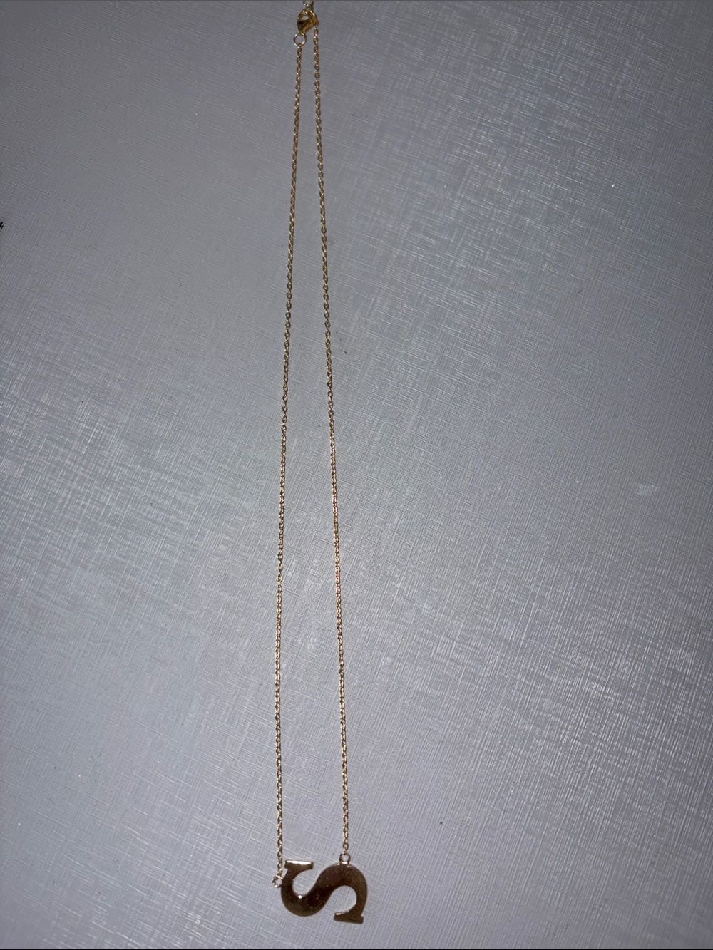 925 Gold Letter S Pendant Necklace - Women Jewelry